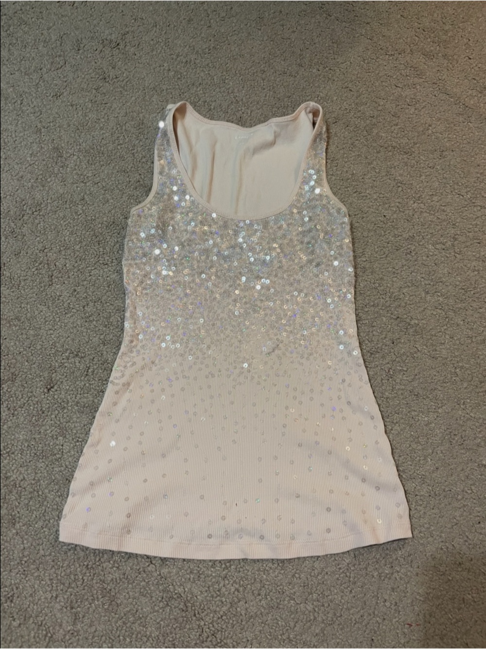 Express Women's Sequin Tank Top in Pale Pink size XS